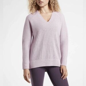 Athleta Hanover Merino Wool Blend V-Neck Sweater Women’s Size XL